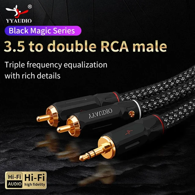 Câble audio Y, 1.5m, mini Jack 3.5 mm stéréo vers double RCA mâle