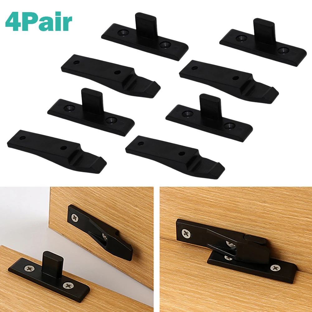 4 Pair Push In Fittings Press Fit Panel Clips Kitchen Plinth Fasteners For Kitchen Cabinet Work Household Door Lock Tool Parts