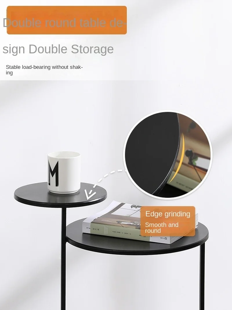 Stylish Nordic Modern Small Tea Table Light Luxury Iron Round Design Versatile Sofa Side Corner & Bedside Table for Living Room