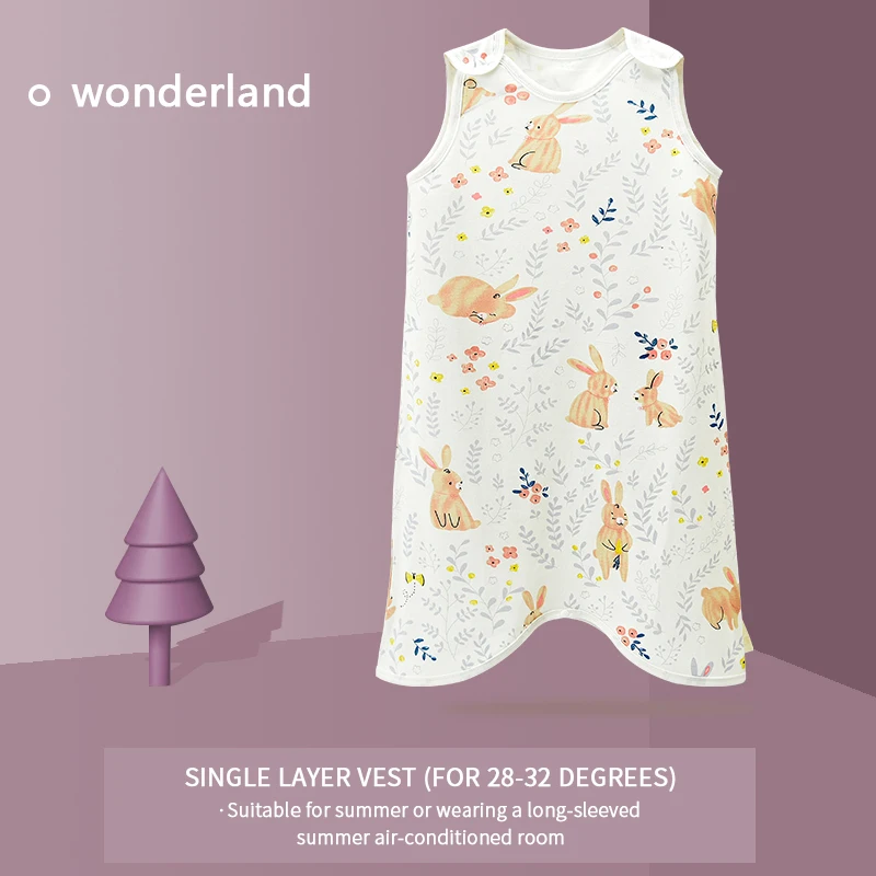 0.5TOG Summer Vest Sleepsack For Baby Boy Girl Unisex Sleeping Bag Children Sleeveless Cartoon Printed Sleep Robe Sleepwear