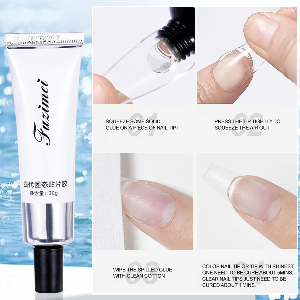 30g Ultra-Strong Nail Tip Glue Quick-Dry Gel Adhesive for Transparent Tips & False Nails Extension UV/LED Curing for Nail Design 4