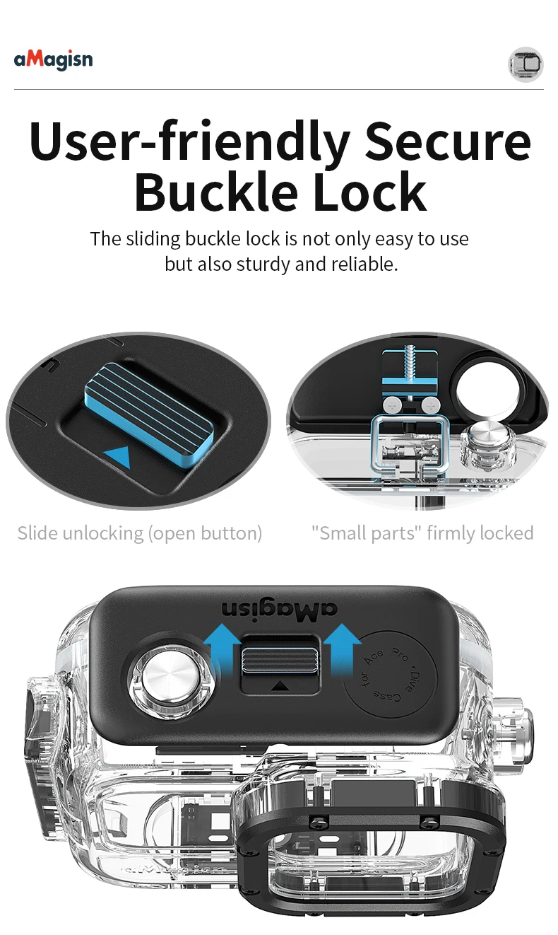 60 m wasserdichtes Gehäuse für Insta 360 Ace Pro 2/Ace Pro/Ace Anti-Scratch Diving Cover Sportkamera-Zubehör – Detail 7