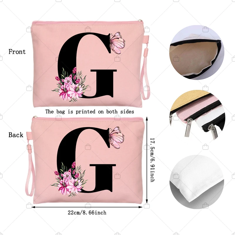 Butterfly Flower Letter Makeup Bag Travel Cosmetic Pouchs Women Toilet Kits Bachelorette Party Lipstick Bags Gift makeup organizer cosmetic bag cosmetic storage bag toiletry bag makeup bag cosmetic case