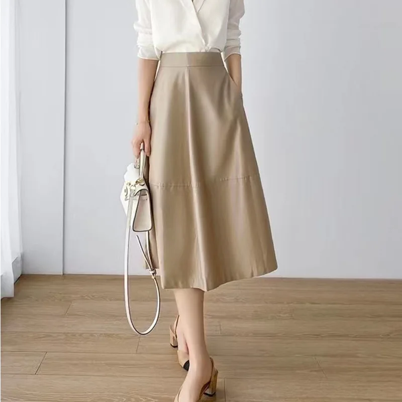 2023-flower-bud-temperament-female-summer-fashion-everything-a-line-skirt-mid-length-commuting-casual-female-half-skirts