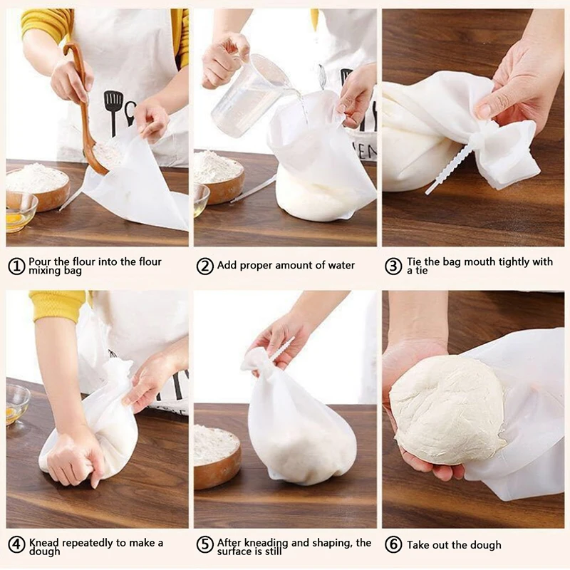 3kg/6kg silicone kneading bag dough kneading machine flour bag multifunctional bread pastry pizza baking kitchen tool