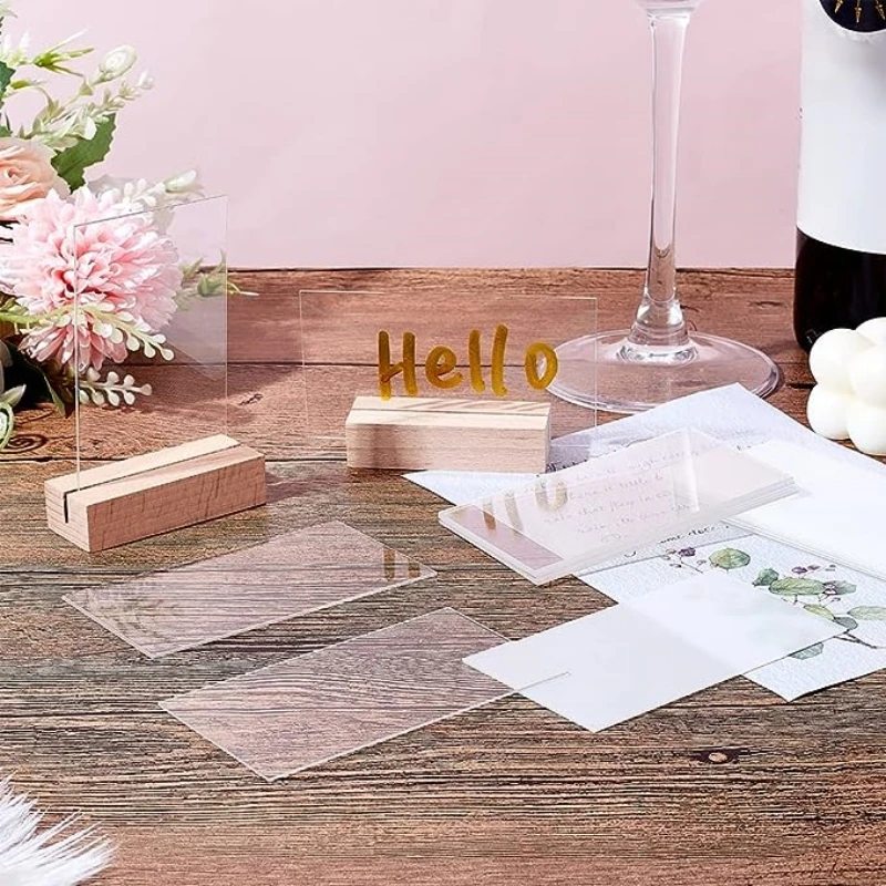 20/50Pcs Acrylic Transparent Table Seat Cards Wedding Blank Rectangular Seating Cards Guest Names Birthday Party Decorations