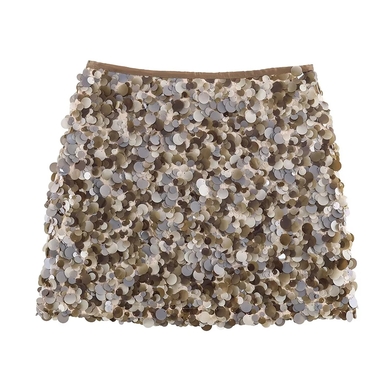 Elegant Sequin Skirt Woman High Waist Mini Skirt Women Fashion Shiny Glitter Christmas New Year Short Skirts For Women Y2k Skirt