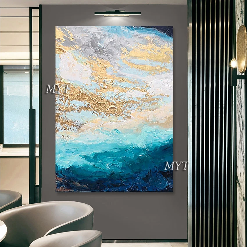 

Art Abstract Modern Wall Lakeside Frameless Canvas 100% Handmade Oil Painting Company Decorative Illustration