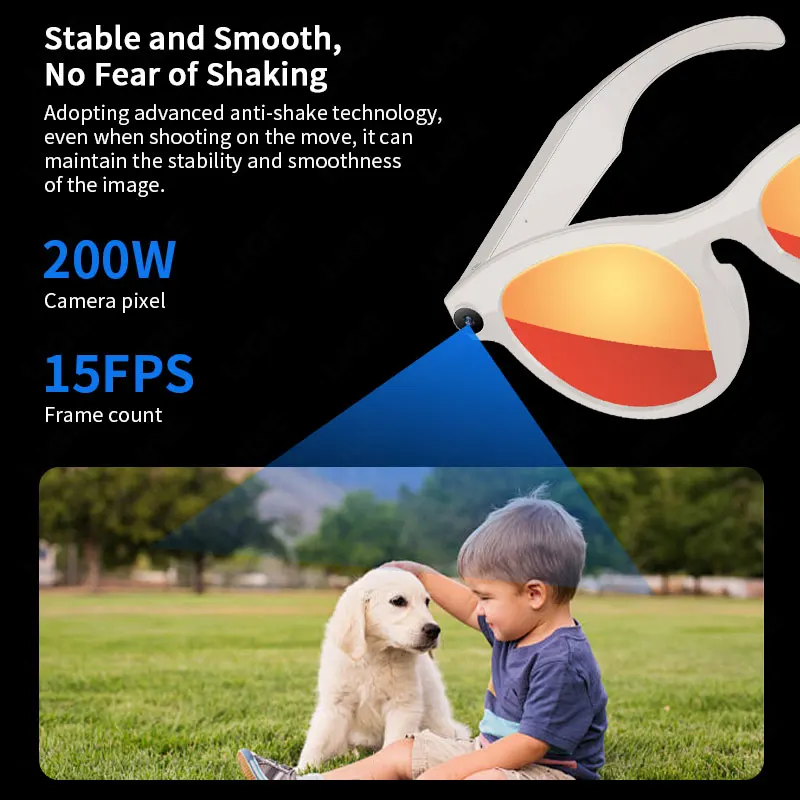 AI Glasses 200W Camera Glasses Bluetooth Glasses Language Translation Smart Glasses Voice Call Music Video Record Smart Eyewear