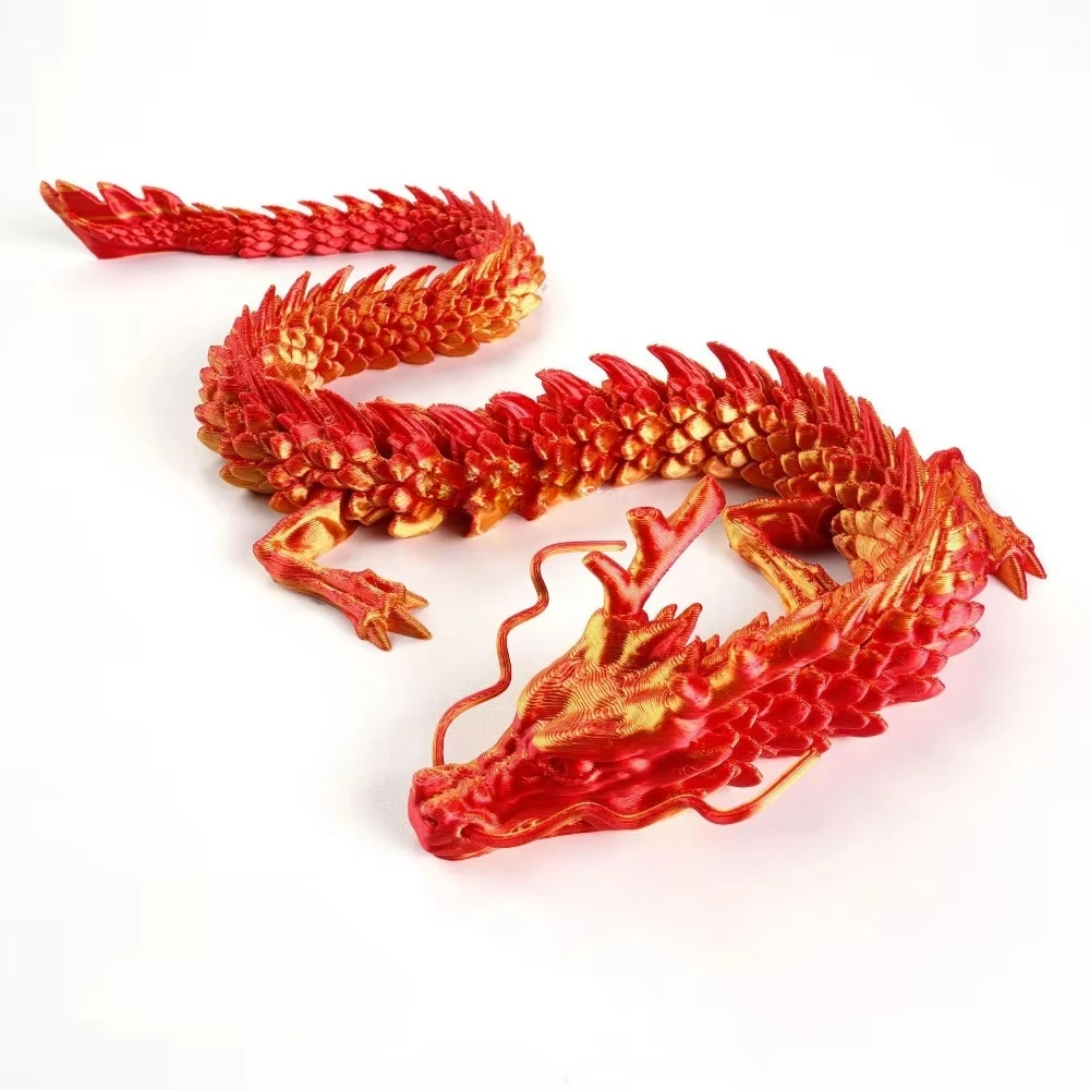 Dragon Ornament 22/30/45cm Luminous 3D Printed Dragon Glow in The Dark Flying Dragon Rotatable Articulated Wing Dragons Home Ornaments