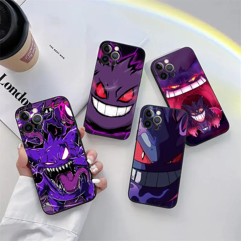 Custodia Per Telefono Ghost Pokemon Gengar Per Iphone 11 15 Pro Max Custodia Coque 14 Plus 13 Pro 12 Mini 11 X Xs Xr 7 8 Se 2020 Tpu Soft Cover