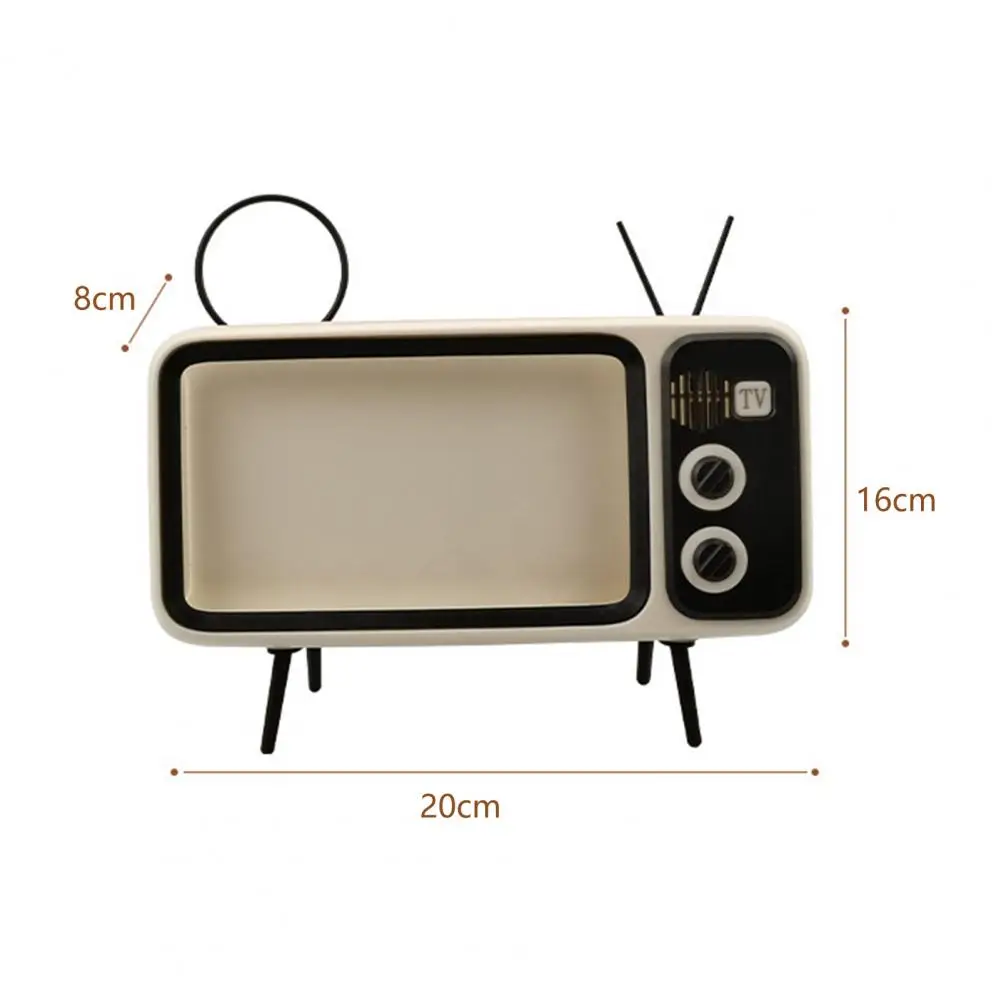 Phone Holder with Speaker Music Player Support Stand Non-slip Retro TV Mobile Phone Holder Stand for 6.4 to 6.7 Smartphone
