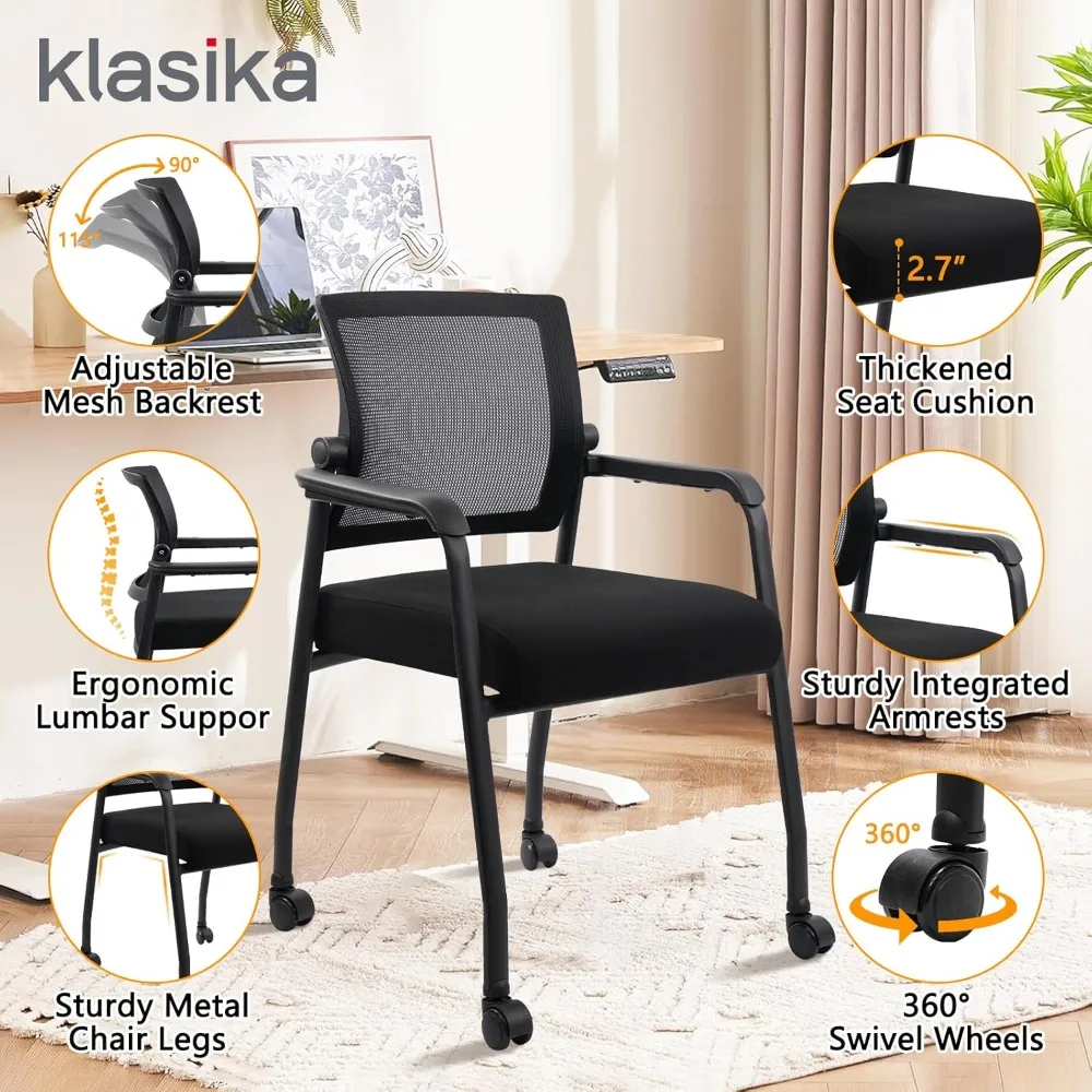 "ergonomic swivel office chair with adjustable mesh back, padded seat, and lumbar support"