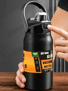 Tasse thermique 26oz/33oz/40oz/50oz, Thermos d'extérieur, flacons sous vide en acier inoxydable, bouteille d'eau de sport froide et chaude avec paille 1