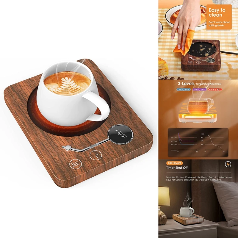 

Coffee Mug Warmer - Coffee Warmer For Desk 2-12 Hrs Timer Auto Shut Off-Electric Cup Warmer For Office&Home Use