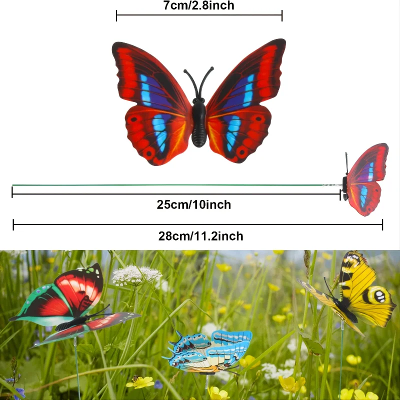 Bunch of Butterflies Garden Yard Planter Colorful Whimsical Butterfly Stakes Decoracion Outdoor Decor Gardening Decoration