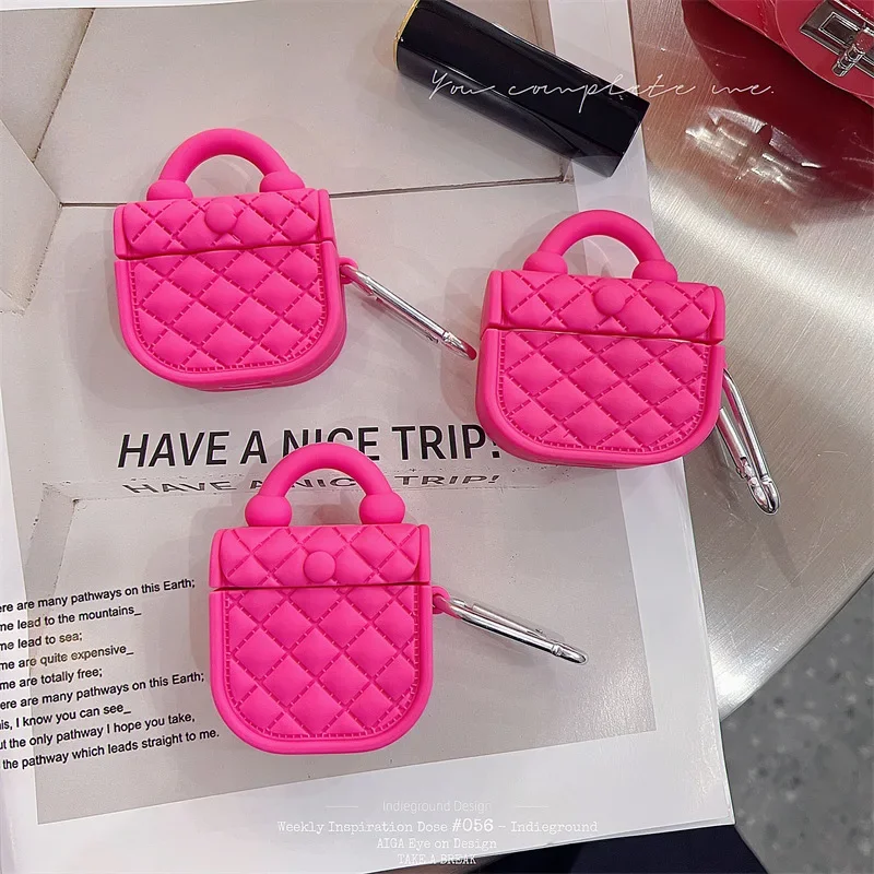 

Barbie Pink Women Bag Case For Airpods Pro Case,Soft Silicone Earphone Cover For Airpods 1/2 Case For Airpods 3 Case For Girls