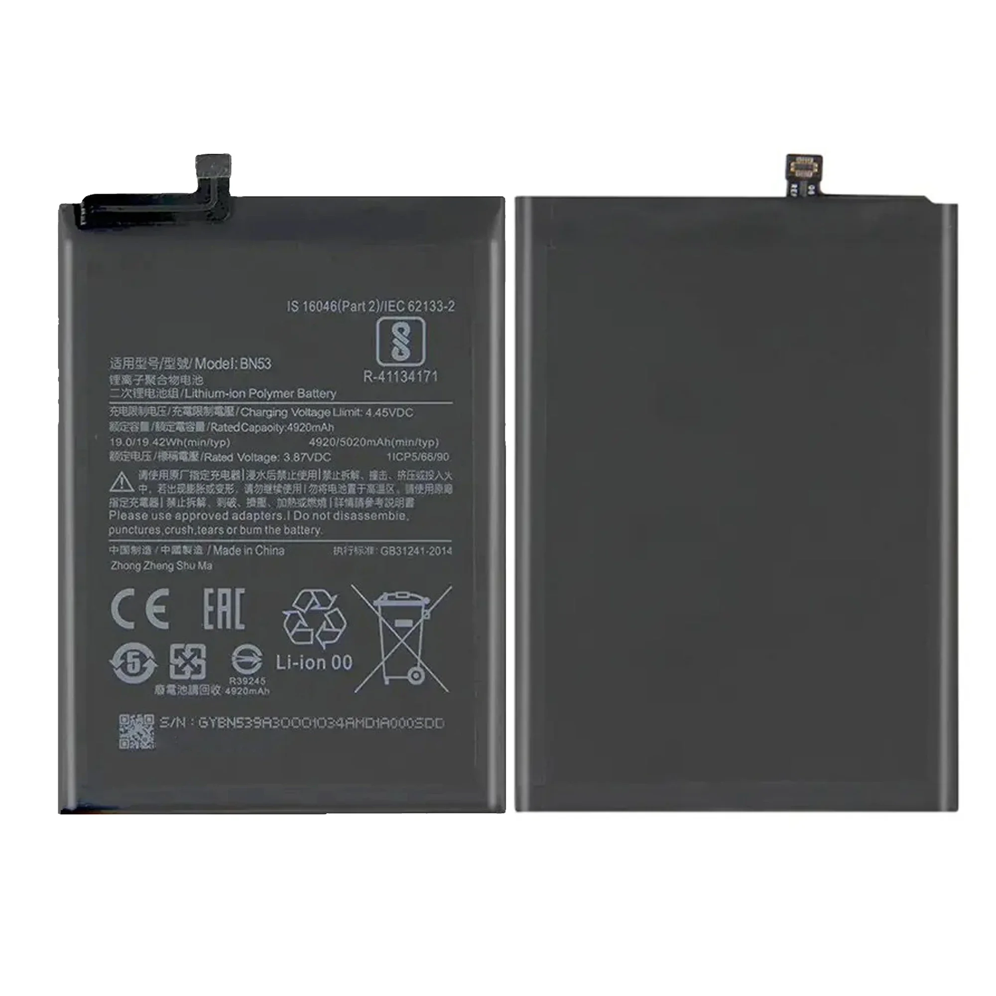 New 100% Original Battery BN53 For Xiaomi Redmi Note 9 Pro / Redmi Note 10 pro (Global) 5020mAh Phone Battery Bateria