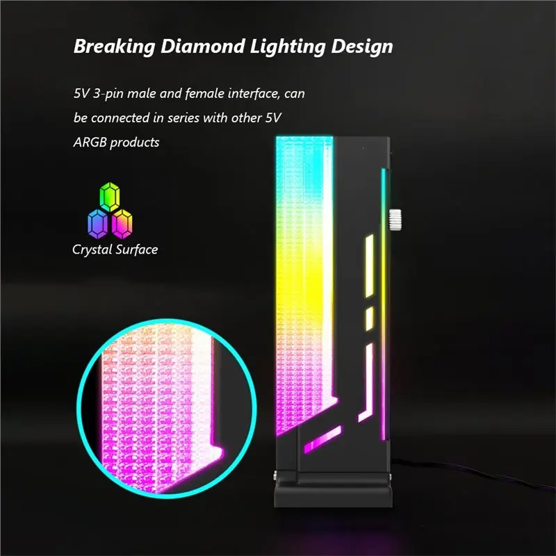 FEDI-Cm-GH2 수직 GPU 스탠드 냉각 지원 다채로운 5V A-RGB 브래킷 컴퓨터 그래픽 비디오 카드 홀더