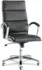 ALENR4119 Neratoli Series High-Back Slim Leather Chair - Black/Chrome 1