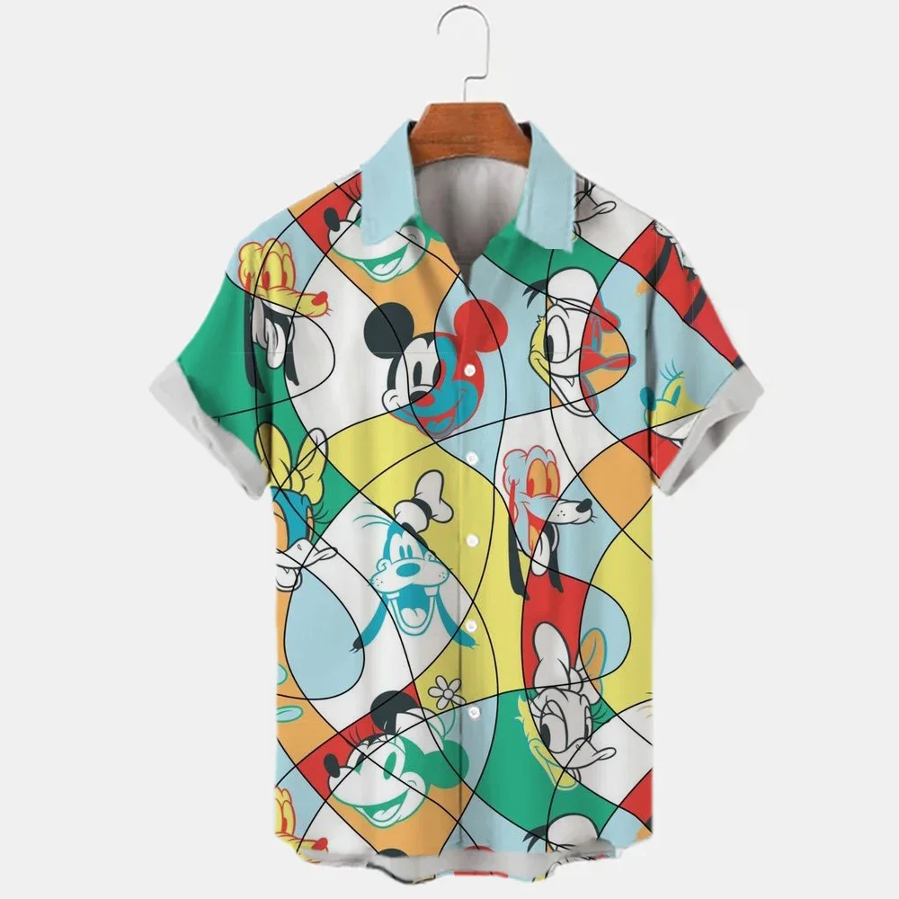 Casual Short Sleeved Shirt Short Sleeved Shirt Mens Disney Mickey Mouse Street Tops 3d Printed Shirts Mens Casual Fashion
