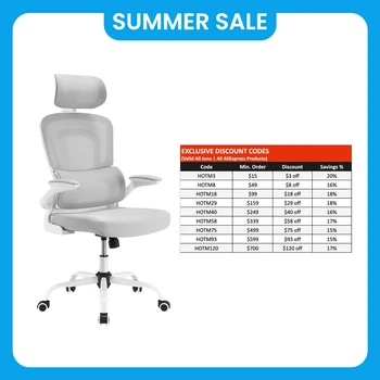 Farini Ergonomic Office Chair, Desk Chair with Headrest and Lumbar Support, High Back Swivel Home Office Chair with Headrest 1