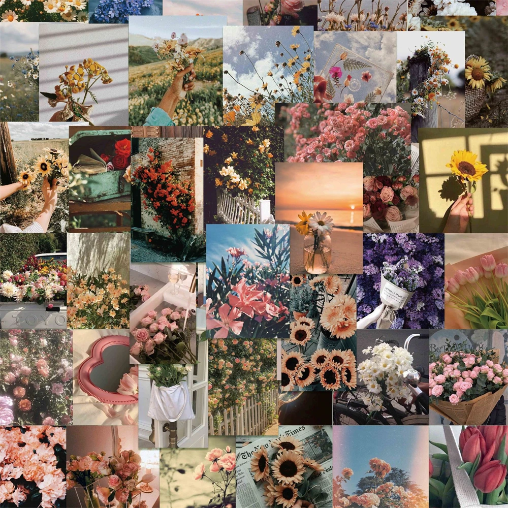 

10/30/50PCS Romantic Bouquet Flower Creative Graffiti Sticker Bike Skateboard Car Helmet Notebook Computer Wholesale