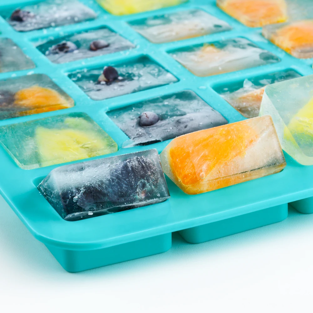 Reusable Ice Cube Tray Silicone Ice Mold for Fruit Cuber Maker Freezer Forms for Cocktails Whiskey Summer Drinks