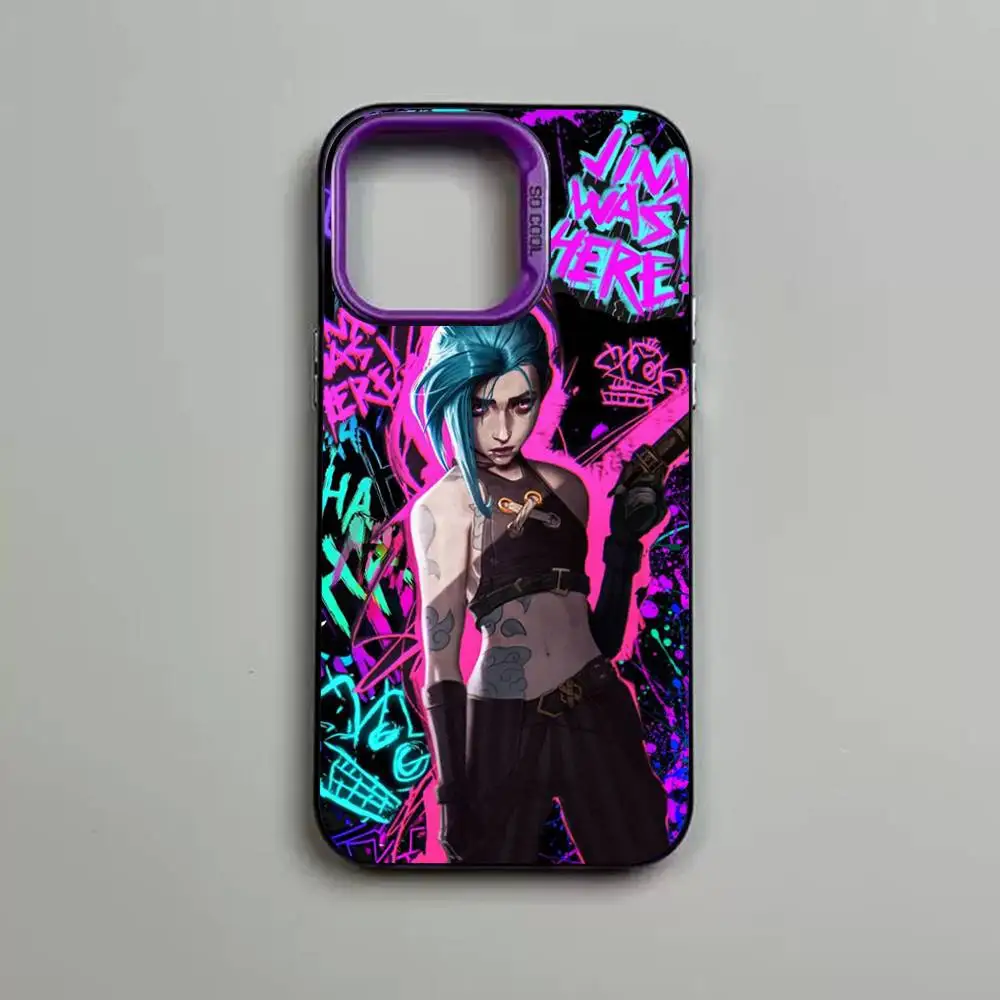 Jinx Matte Shockproof Phone Case – Anti-Fall Back Cover for League of Legends Fans