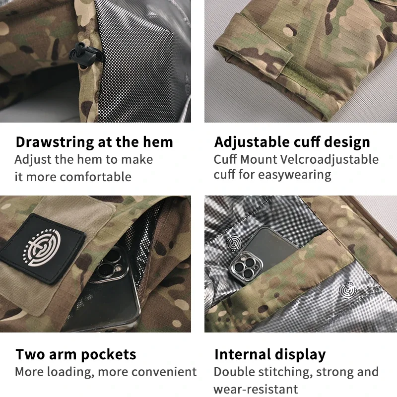 HAN WILD Heat Reflective Tactical Jacket Windproof Men Winter Thermal Combat Windbreaker Camo Hiking Hunting Coats mens jacket