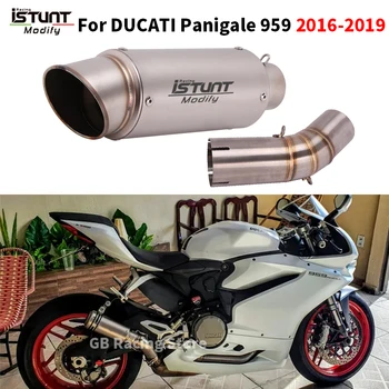 Slip For Ducati 959 Panigale Motorcycle Exhaust Muffler Pipe Full System 60.5mm Middle Link Connect Stainless Steel Espace Moto