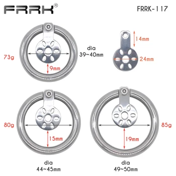 FRRK 2022 New Thin Slice 24mm Chastity Cage Small Tight Penis Ring Cock Lock Lightweight Strapon BDSM Sex Toys for Men 3