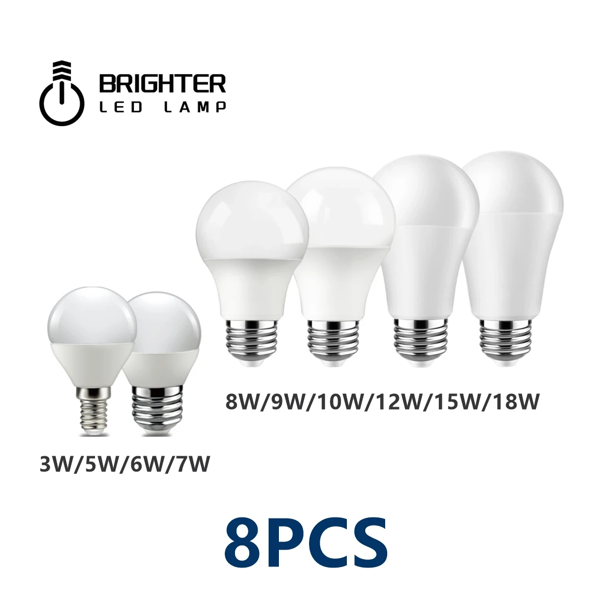 Led  Bulb 220V Lampara E14 E27 B22  Warm Cold White High power 3W-18W suitable for kitchen, bathroom, living room and office