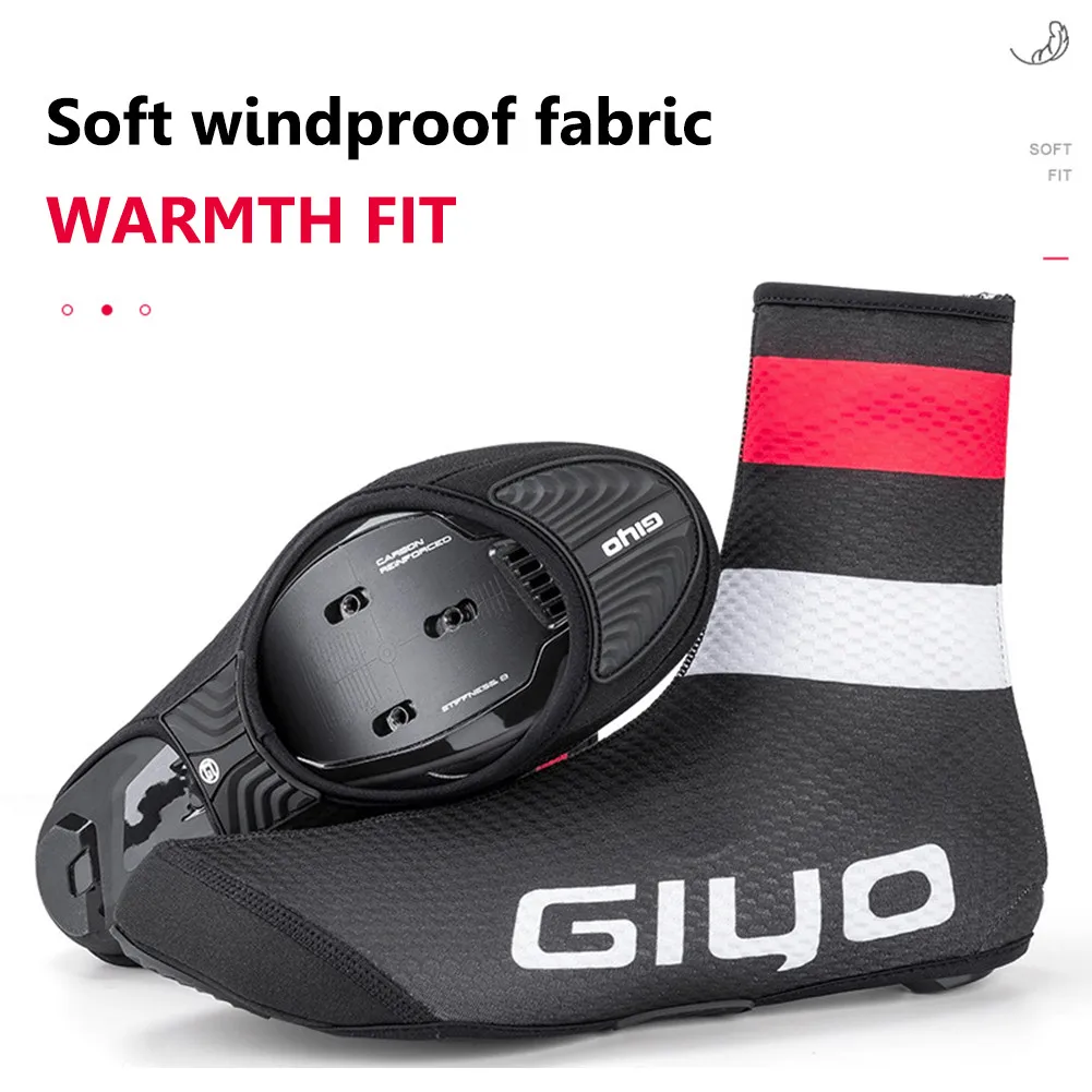 GIYO Road/Mountain Bike Lock Shoe Cover Cycling Shoes Windproof Waterproof Fleece Warm Shoe Cover Autumn Winter Riding equipment bicycle shoe covers