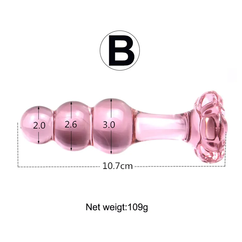 Crystal Glass Pink Anal Plug Dildo For Women And Men_voghion.com