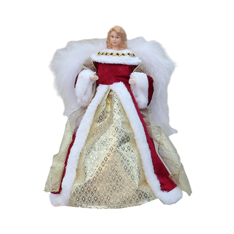 Angeled Statue Christmas Tree Toppers Wing Holiday Party Decorative Ornament
