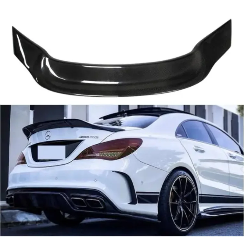 

R Style Real Carbon Fiber Car Rear Wing Trunk Lip Spoiler For Mercedes-Benz W117 CLA220 250 260 CLA45 AMG 2013-2018