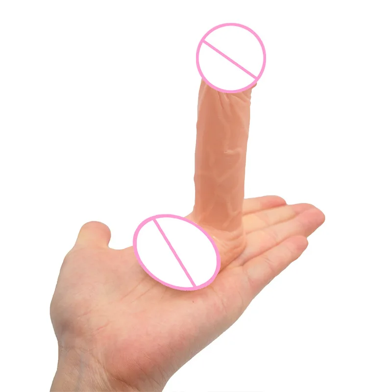 4 Inch Realistic Small Dildo Beginner Anal Plug Soft Anal Dildo Curved Shaft and Balls Adult Sex Toy Women Men Couple sex toys