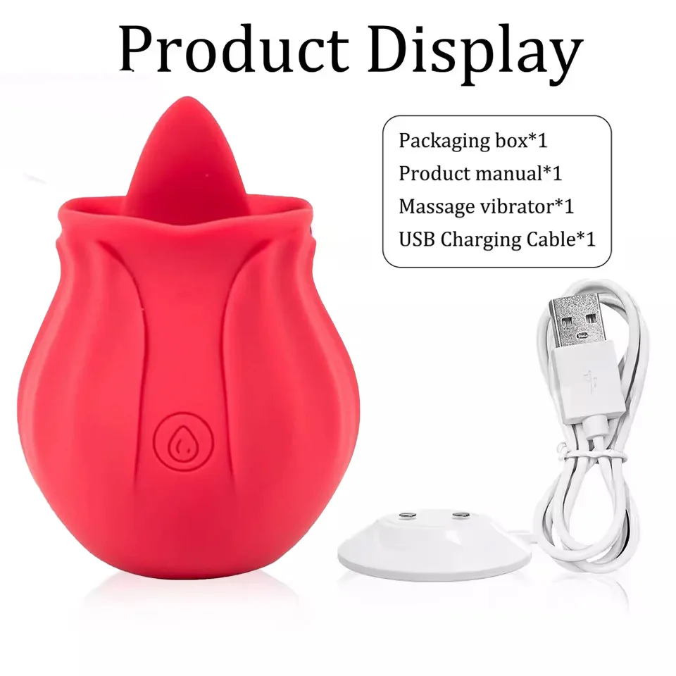 Rose-Sucking Vibrator for Women Nipple Massager Clitoral Vacuum Stimulator Vibrating Female Masturbator Sex Toys for Adults