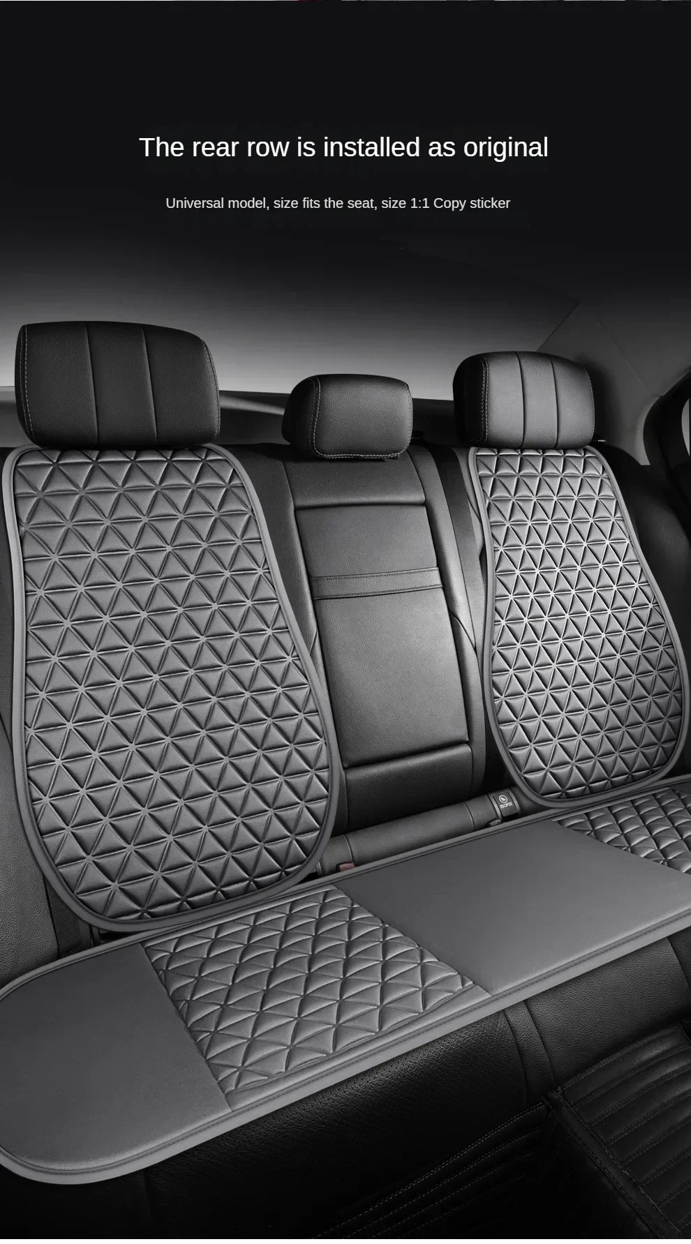 Autositzbezug aus atmungsaktivem Stoff, 3D-dreieckig, konkav, konvex, Hüftmassagebezug, allgemeines Autositzkissen mit Rückenlehnenkissen – Detail 12