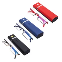 Lunettes de lecture flexibles demi-monture avec boîte pour hommes et femmes, portables, Anti-bleu, unisexe, presbytie, + 1.0 à + 4.0 4