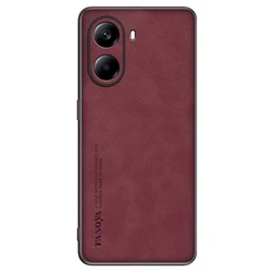 Frosted PU Leather Anti-Shock Hard Plastic Skin Case for Redmi Turbo 4 5G (Red)