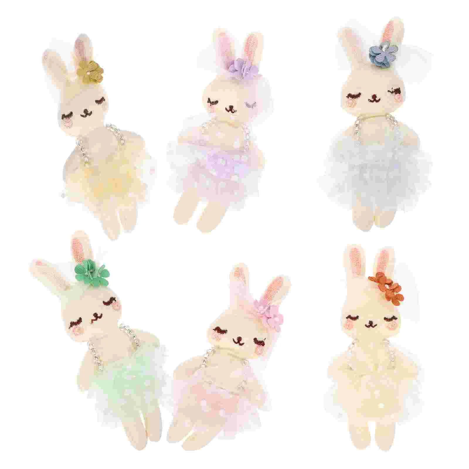 

6 Pcs Rabbit Clothing Supply Stuffed Bunny Crafts Headband Ornament Small Korean Version