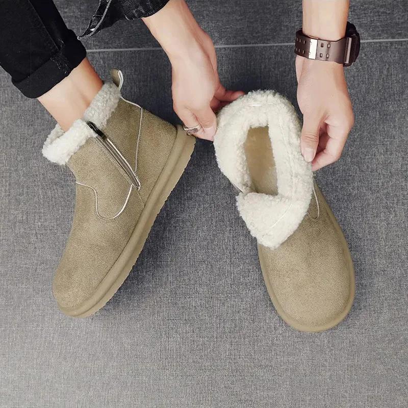 Winter Cold-proof Snow Boots Men's Plus Velvet Warm Versatile Suede Cotton Shoes Comfortable Casual Ankle Boots Outdoor Footwear