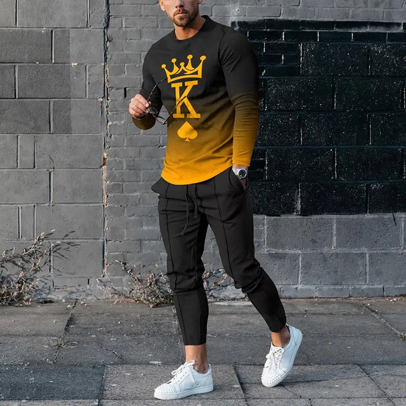 

Lattice Stripe Print Men Women Fashion Simple Style Clothes Suit Sweatshirt Pant 2 Piece Set Outdoor Casual Tracksuit Size S-6XL