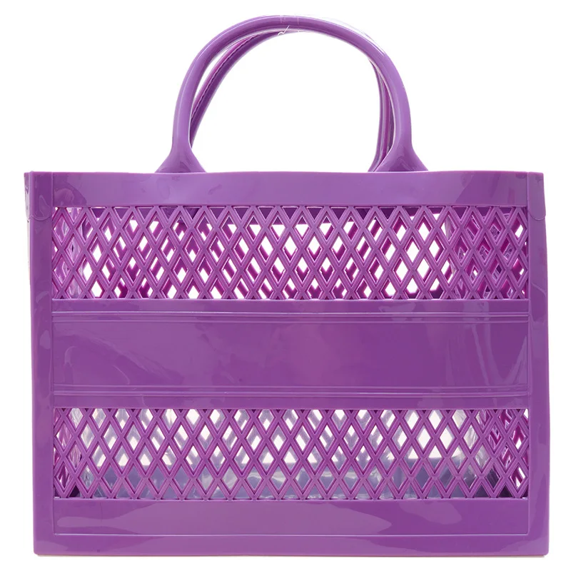 Chic Mesh Beach Tote - Stylish Clear Handbag and Travel Accessory