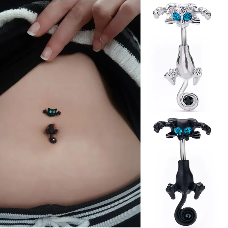 FashionBellyNavelRingStainlessSteelVintageCatBellyPiercingWomenSexyBodyJewelryGifts-AliExpress36