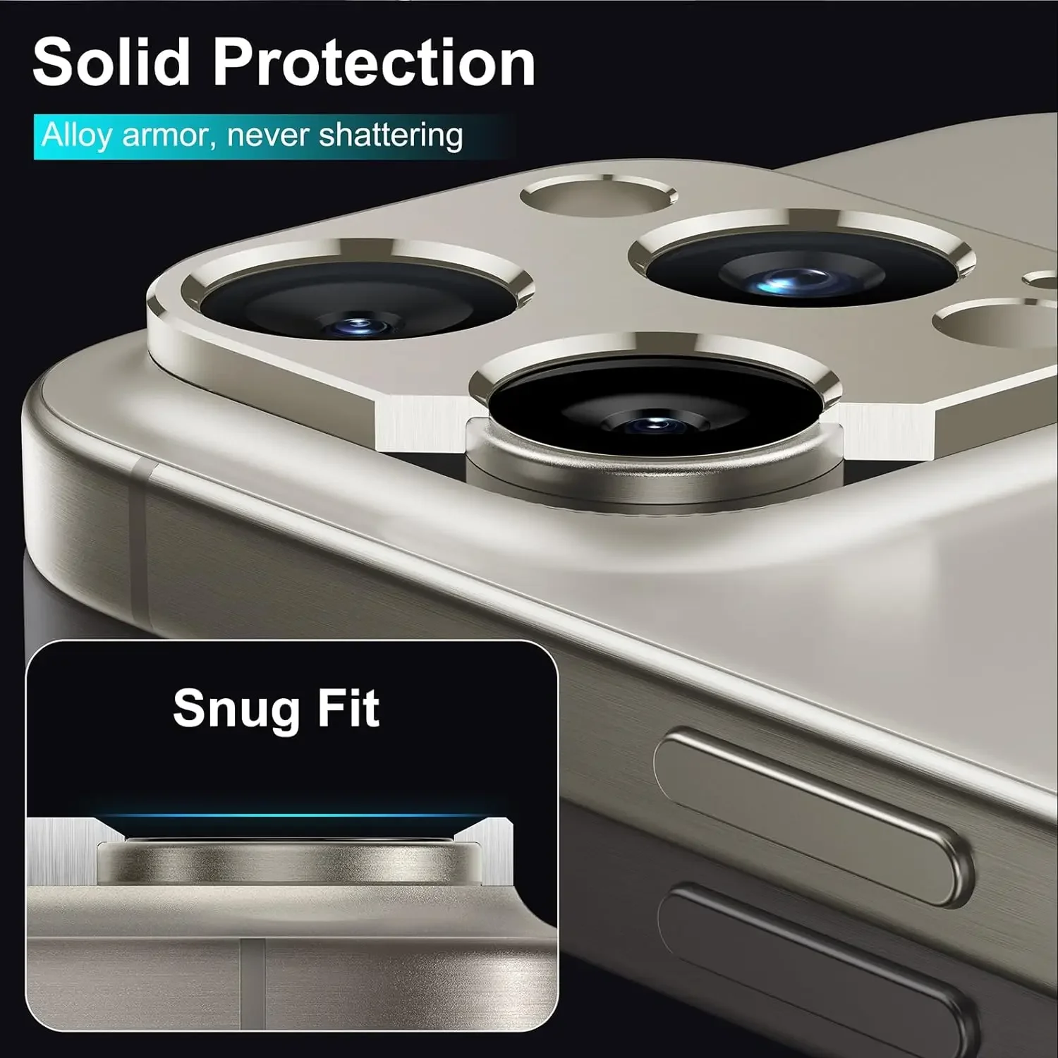 Premium Titanium Gray Metal Camera Lens Protector - Elegant Protection Cover Accessory