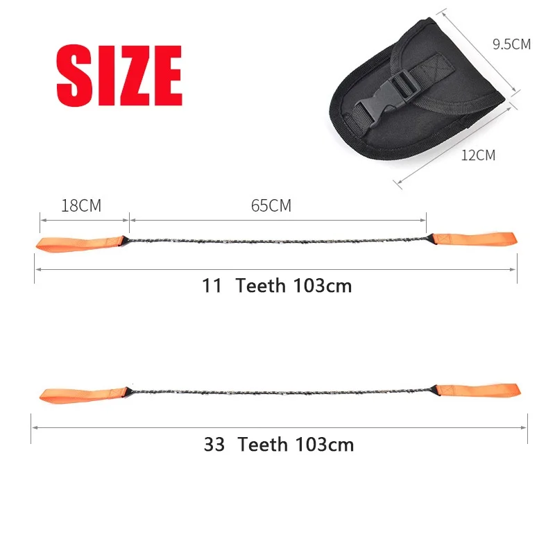 11/33 Teeth Outdoor Portable Hand-drawn Wire Saw Field Mountaineering Life-Saving Chain Saw Tool Multi-function Chain Pocket folding saw,hand saw,multi purpose saw