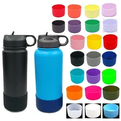 1pcs Silicone Base Cup Cover Slip-proof Bottle Boot Sleeves 12&24 32&40oz Flask Water Lid Outdoor Camping Hiking Bottom Pad
